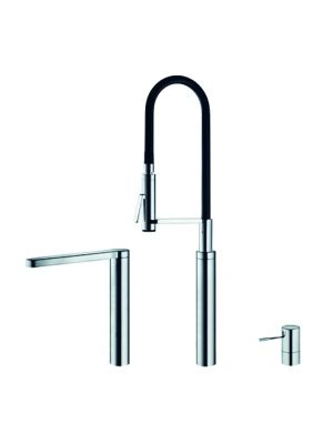KWC Ono Highflex 3 hulls Kjøkkenarmatur med såpedispenser, Høyde 640 mm - Krom