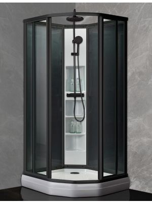 Sanipro dusjkabinett Classic Black 90x90 / 100x100 cm - Sort matt