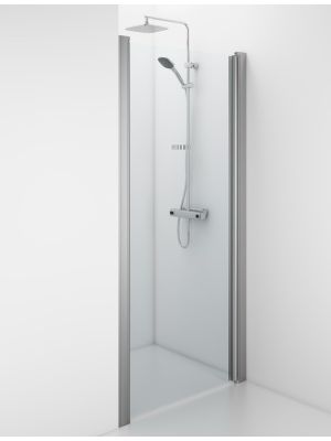 Contura Space dusjdør for nisje Sølv profiler - L: 70/75/80/85/90/95/100/110/120 cm