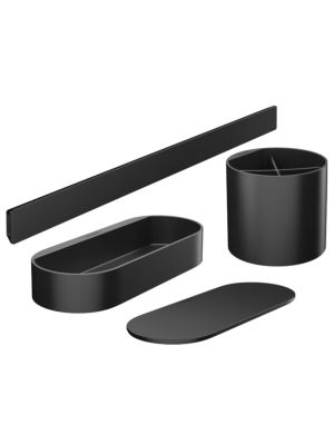 Hansgrohe WallStoris Sett for baderom - Veggstang, oppbevaringskurv, skjerm, krus