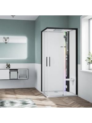 Novellini Glax 1 2.0 A Steamkabinett - Med to skyvedører, hjørneinngang