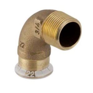  Geberit Albu 90° m/utvendige gjenger kobber - Mapress
