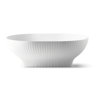 Korsbakken Bathco Cervino Oval bolleservant i solid surface - Med lekre riller på utsiden