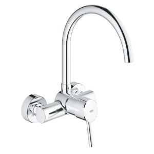 Grohe Concetto 1-greps kjøkkenarmatur i krom - For veggmontering og 360° svingradius