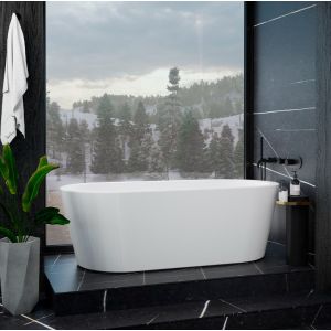 Danline Jøkul frittstående badekar 180 x 80 cm - I støpt sanitær akryl