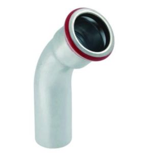 Geberit Bend 45º  12 - 76,1 mm med 1 muffe galvanisert - Mapress