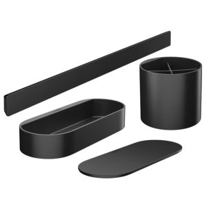 Hansgrohe WallStoris Sett for baderom - Veggstang, oppbevaringskurv, skjerm, krus