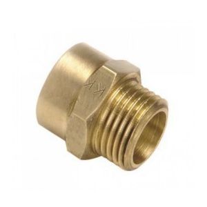Messing overg. nippelmuffe  1 x 1 1/4"
