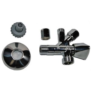 Nil 6610 vaskemaskinskran 3/8" x 10 x 3/4" forkrommet - Med tilbakeslagsventil