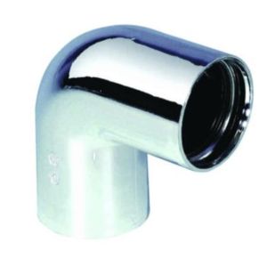 Purus Joti avløpsbend 32 mm x 90° albu med 2 muffer - Forkrommet