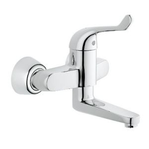 Grohe Euroeco Single Sequential Ettgreps sikkerhetsbatteri til servant, DN 15, hendel 120 mm