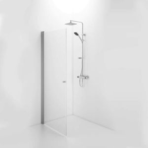 Contura Space rett dusjdør med knott 80/90 cm Lav modell - Høyde 185 cm