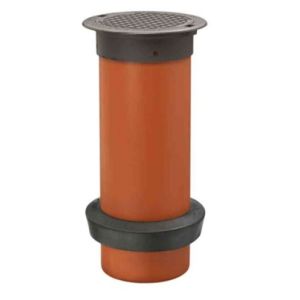 Uponor L-65-D teleskopforlengelse, 315 mm - Med Basic lokk og rund ramm