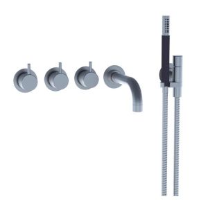 Vola 811C-071 badekarbatteri for innbygging 160 mm tut - Med hånddusj