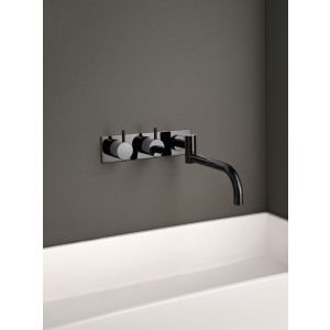 Vola 633K servantbatteri for innbygging med bakplate -  250 mm svingbar tut