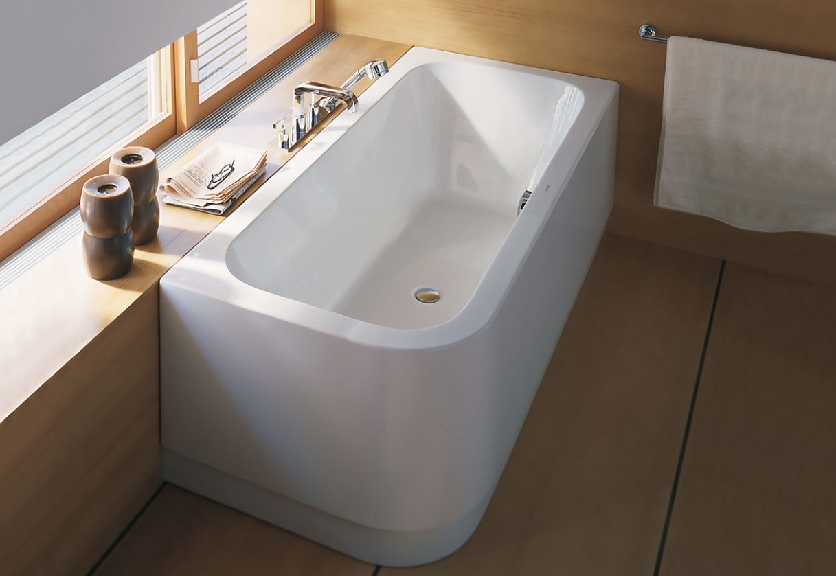 Duravit Happy D.2 Badekar med panel, 180 x80 cm, høyre hjørne